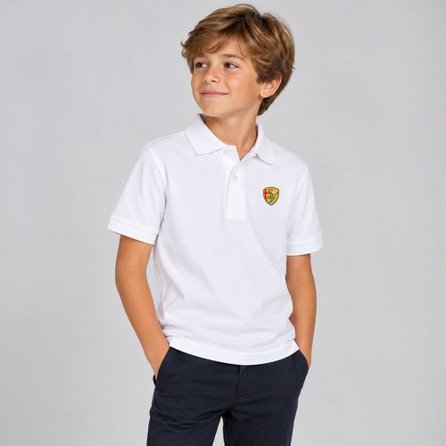 POLO MANCHES COURTES BLANC TAILLE 1-2 ANS