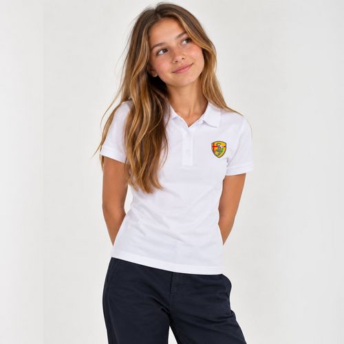 POLO MANCHES COURTES FILLE BLANC TAILLE S