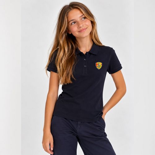 POLO MANCHES COURTES  FILLE MARINE TAILLE S