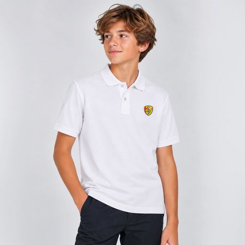POLO MANCHES COURTES GARCON BLANC TAILLE XS