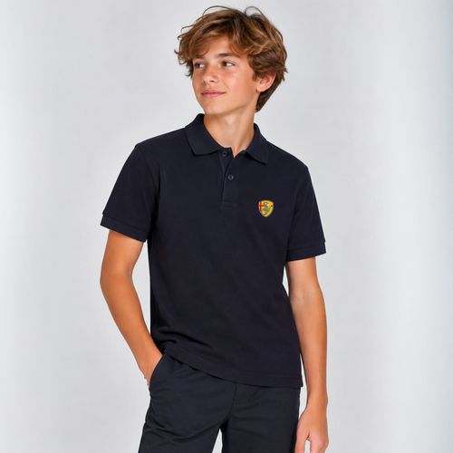 POLO MANCHES COURTES  GARCON MARINE TAILLE XS