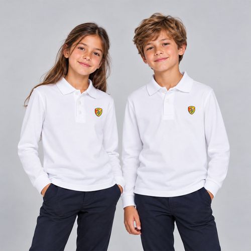 POLO MANCHES LONGUES BLANC TAILLE 1-2 ANS