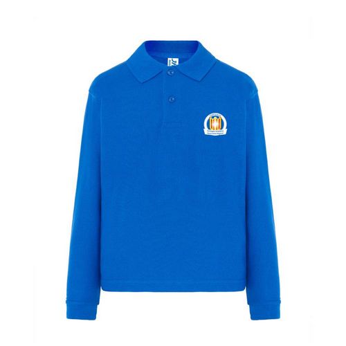 POLO MANCHES LONGUES BLEU ROYAL TAILLE 1-2 ANS