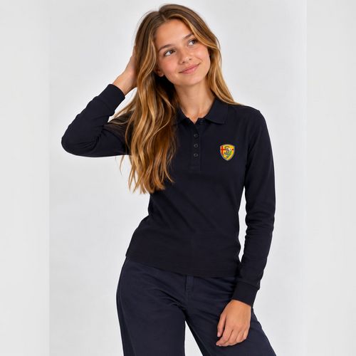 POLO MANCHES LONGUES FILLE MARINE TAILLE XS