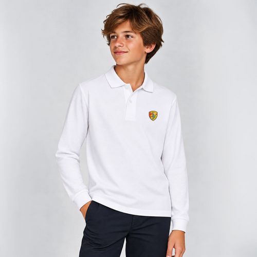POLO MANCHES LONGUES GARCON BLANC TAILLE XS