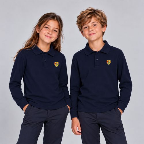 POLO MANCHES LONGUES MARINE TAILLE 1-2 ANS