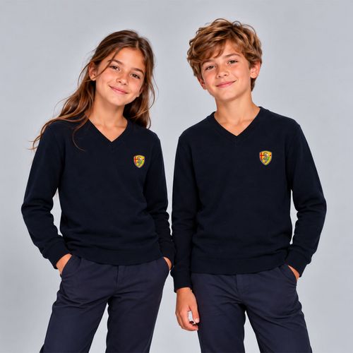 PULL COL V ENFANT MARINE TAILLE 3-4 ANS