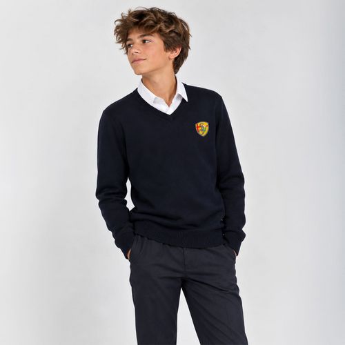 PULL COL V GARCON MARINE TAILLE S