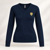 PULL EPAIS COL V FILLE MARINE XS
