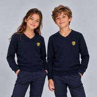 PULL EPAIS COL V MARINE ENFANT 6-8 ANS