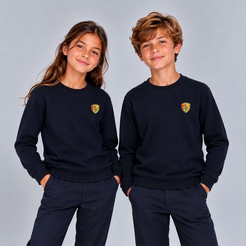 SWEAT COL ROND MARINE TAILLE 3-4 ANS
