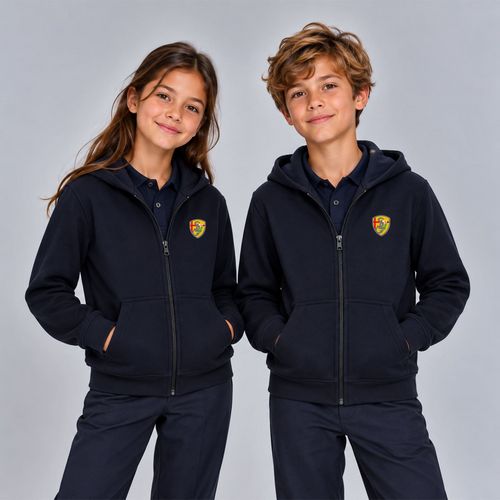 SWEAT ZIPPE CAPUCHE  ENFANT MARINE TAILLE 3-4 ANS