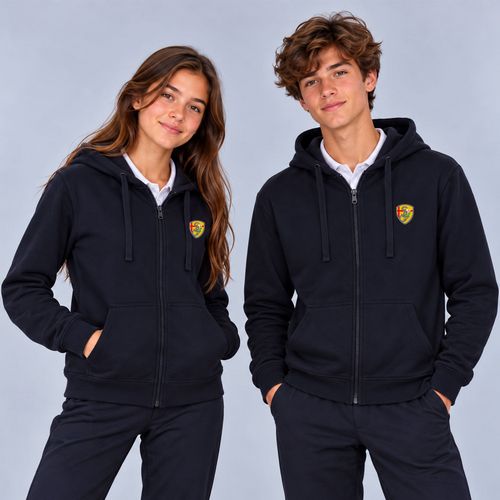 SWEAT ZIPPE CAPUCHE GARCON MARINE TAILLE XS