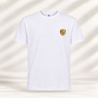 T SHIRT MANCHES COURTES BRODE BLANC 3-4 ANS