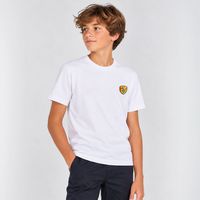 T SHIRT MANCHES COURTES GARCON BRODE BLANC XS 