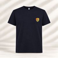 T SHIRT MANCHES COURTES GARCON BRODE MARINE XS 