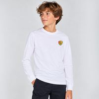 T SHIRT MANCHES LONGUES BRODE COEUR BLANC 3-4 ANS