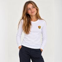 T SHIRT MANCHES LONGUES FILLE BRODE BLANC S
