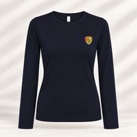 T SHIRT MANCHES LONGUES FILLE BRODE MARINE S