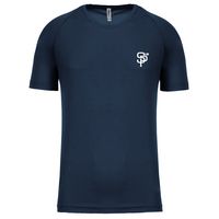T SHIRT MC SPORT UNISEXE MARINE XS