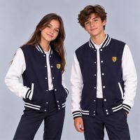 VESTE TEDDY BICOLORE GARCON MAR / BLC TAILLE XS